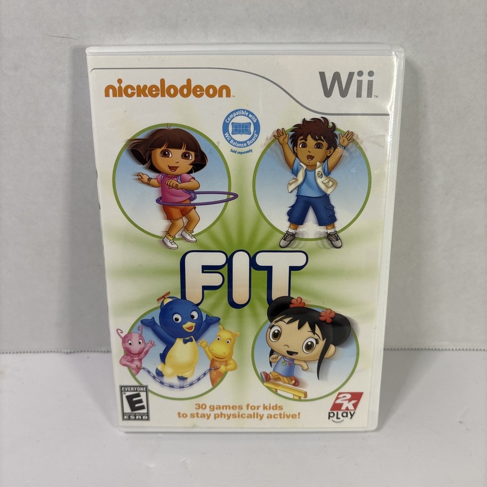 Nickelodeon Fit Nintendo Wii Game Dora Diego Backyardigans Kai-Lan CIB 2010